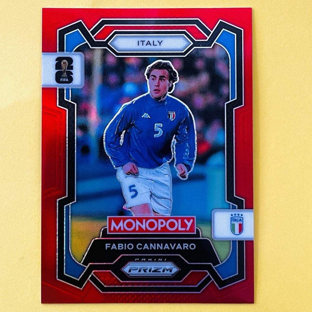 2026 Panini Prizm Monopoly FIFA World Cup Fabio Cannavaro Red Prizm Italy #36